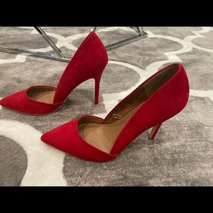 Red Suede Pumps